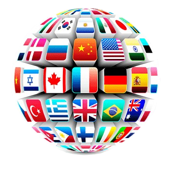 Globe made of country flags